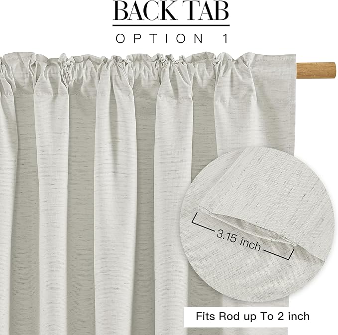 RYB HOME Ivory White 100% Blackout Curtains - Image 6