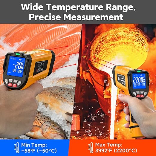 -58°F to 3992°F High-Temp Infrared Temperature Gun, Industrial Laser - Image 4