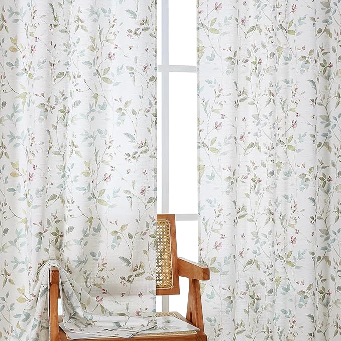 Chyhomenyc Roman Linen Blend Extra Long Curtains 108 Inches Long 2 Panels by Chyhomenyc