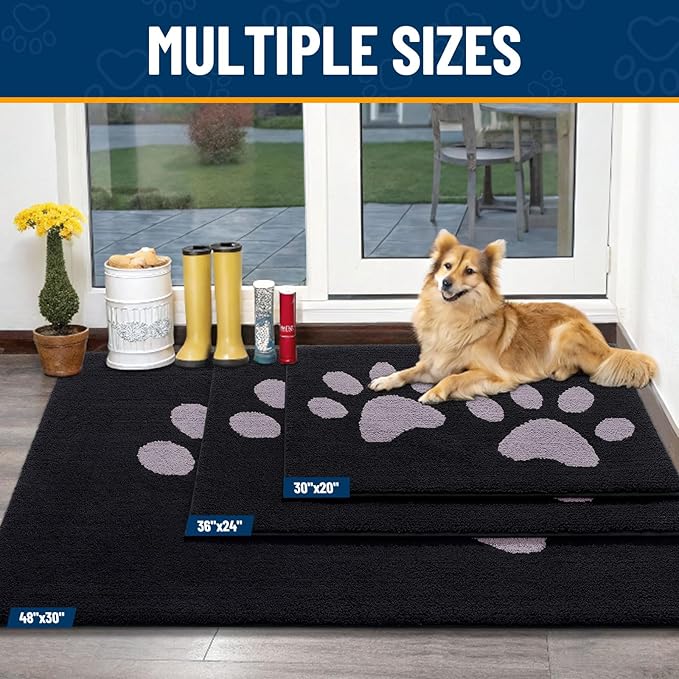Smiry Dog Door Mat for Muddy Paws, Absorbs Moisture and Dirt, Low-Profile - Image 3