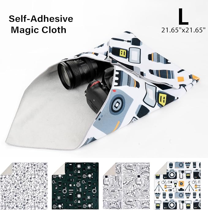 Camera Wrap, Anti-Scratch Lens Protective Wrap pouche, Magic Self-Adhesive Cloth - Image 2