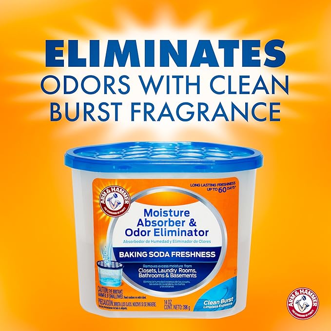 Arm & Hammer Clean Burst Moisture Absorber and Odor Eliminator Tubs, 14 oz. - Image 3