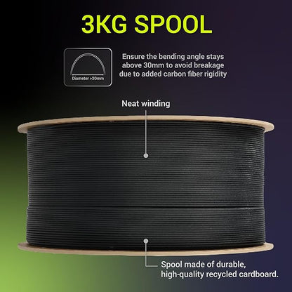 Polymaker Fiberon Black PET-GF15 3D Printer Filament 1.75mm 3KG, 15% Glass - Image 9