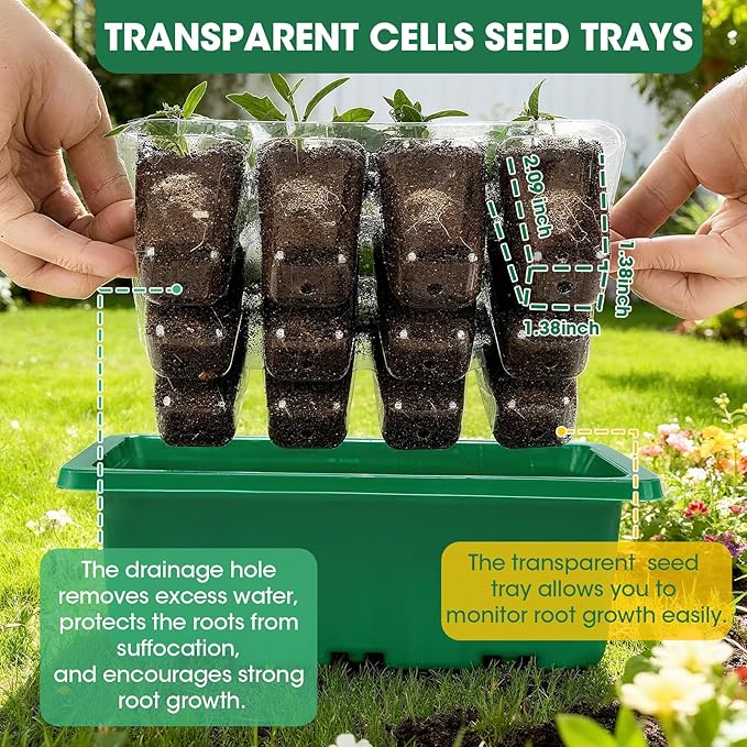 5 Packs Seed Starter Tray with Humidity Dome, Seed Starter Kit with Transparent - Image 3