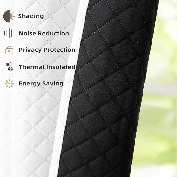 DriftAway Soundproof Thermal Insulated Quilted Curtain Liners - Image 3