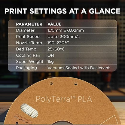 Polymaker Matte PLA Filament Cotton White 1.75mm 1kg 3D Printing Filament - Image 6