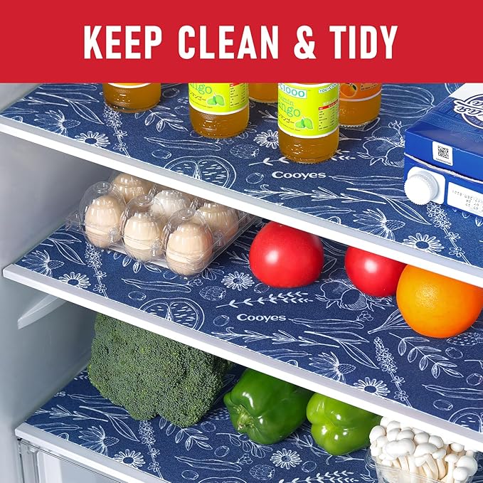 Cooyes 2 in 1 Shelf Liner for Refrigerator, 6 Pack, 12“ × 24”, Fridge Drawer & - Image 2