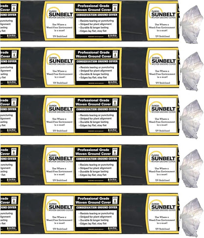 Dewitt 5-Pack Sunbelt Weed Barrier Fabric 3.2 oz, 3 x 300 Feet – Heavy-Duty - Image 6