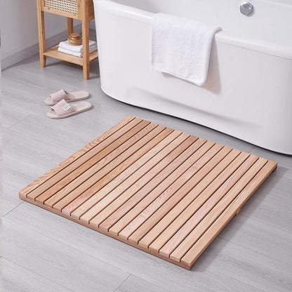 bingaai Cedar Wood Shower Mat 36" × 36" Square, Cedar Wooden Bath Mats - Image 7
