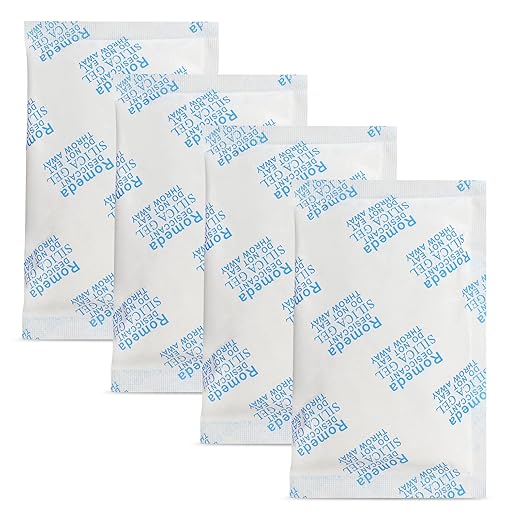 55 Pcs 5 Gram Silica Gel Packs, Transparent Desiccant, Desiccant Packets by Romeda