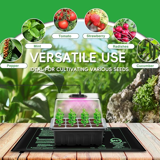 YAUNGEL Seed Starter Tray with Grow Light, 5 Pack Seed Starter Kit with Heat Mat - Image 6