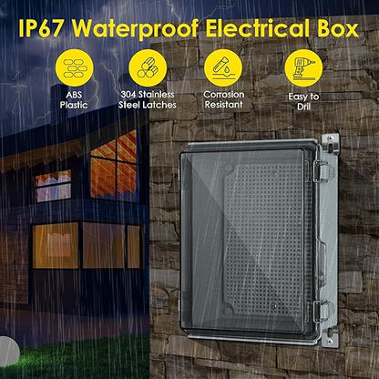 Waterproof Electrical Junction Box Outdoor, IP67 ABS Plastic Weatherproof - Image 2