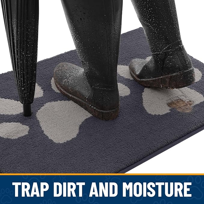 Smiry Dog Door Mat for Muddy Paws, Absorbs Moisture and Dirt, Low-Profile - Image 2