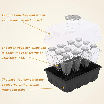 Gardzen 10 Pack Push-Up Seed Starting Tray, Pop Up Plant Germination Trays - Image 5