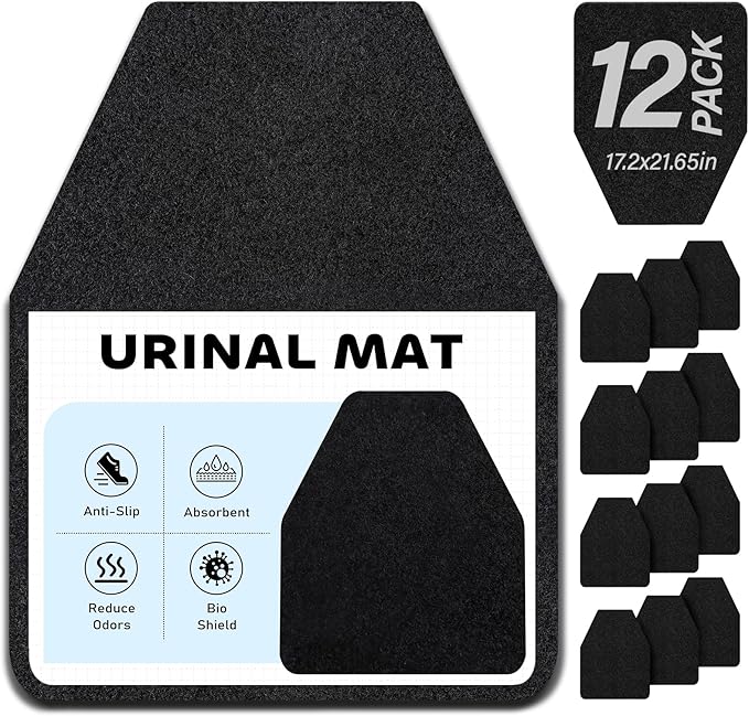 Urinal Mats for Men Bathroom, Urinal Floor Mats, Non-Slip Water Deodorization by ANWEOR