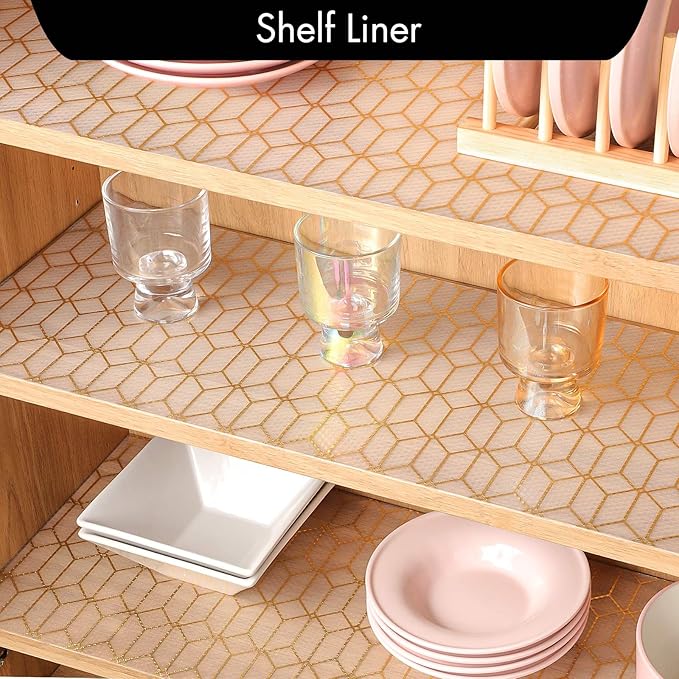 Cooyes Shelf Liner, Non Adhesive Drawer and Cabinet Liner, EVA Washable - Image 2