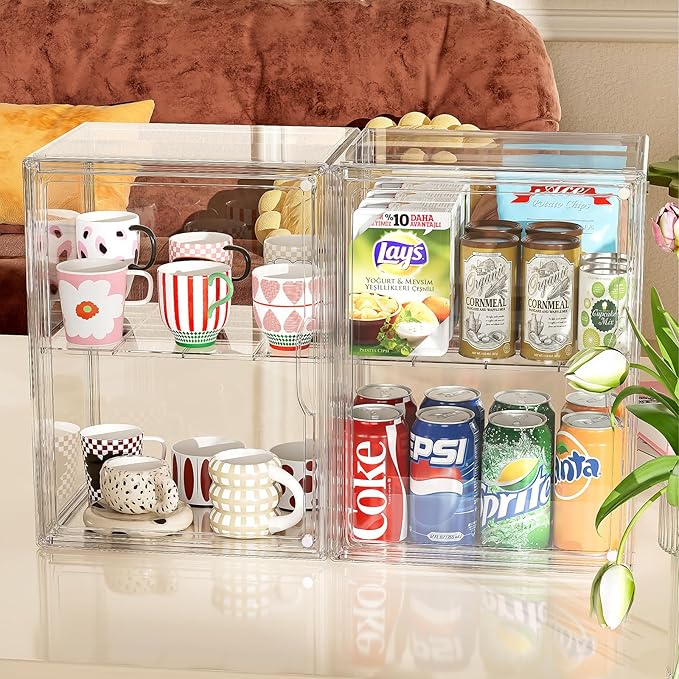 Clear Acrylic Display Case, Super Large Stackable Storage Bins Magnetic - Image 4