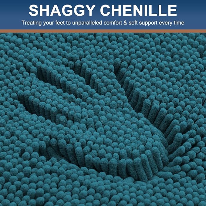 Smiry Luxury Chenille Bathroom Rugs 30x20, Extra Soft and Absorbent Shaggy Bath - Image 3