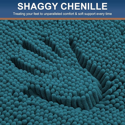Smiry Luxury Chenille Bathroom Rugs 24x16, Extra Soft and Absorbent Shaggy Bath - Image 3