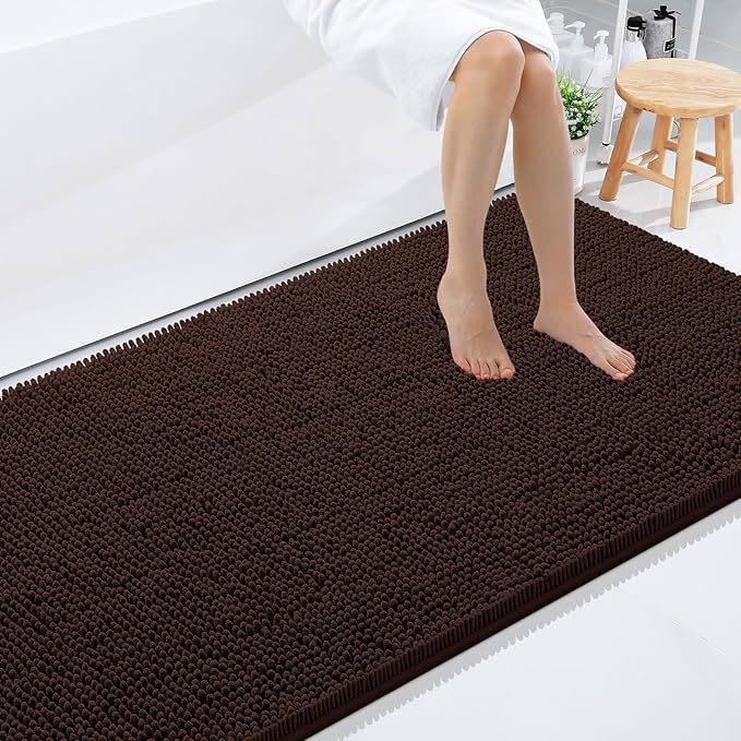 Smiry Luxury Chenille Bathroom Rugs 59x35, Extra Soft and Absorbent Shaggy Bath by Smiry