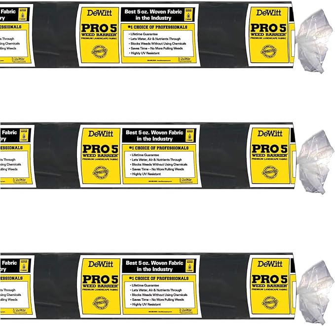Dewitt 3-Pack Pro-5 Weed Barrier Fabric 5 oz, 6 x 250 Feet – Heavy-Duty Woven - Image 9