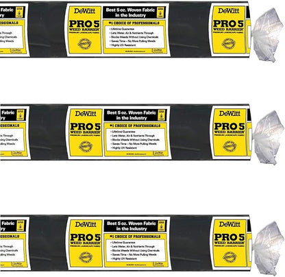 Dewitt 3-Pack Pro-5 Weed Barrier Fabric 5 oz, 6 x 250 Feet – Heavy-Duty Woven - Image 9