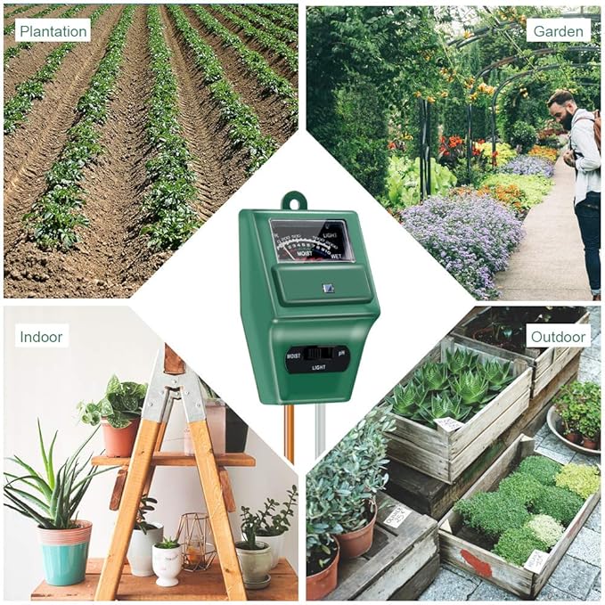 SONKIR Soil pH Meter, MS02 3-in-1 Soil Moisture/Light/pH Tester Gardening Tool - Image 7