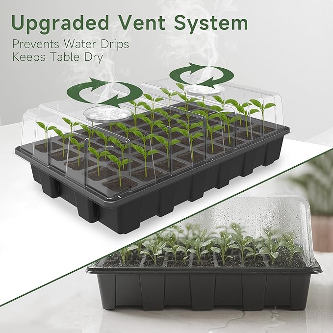 Gardzen 5-Set Seed Starter Tray Kits, Durable Plant Germination Trays - Image 2