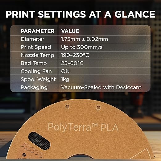 Polymaker Matte PLA Filament Charcoal Black 1.75mm 1kg 3D Printing Filament - Image 6