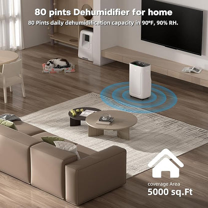 2025Upgraded 5000 Sq.Ft 80 Pint Dehumidifier - Image 9