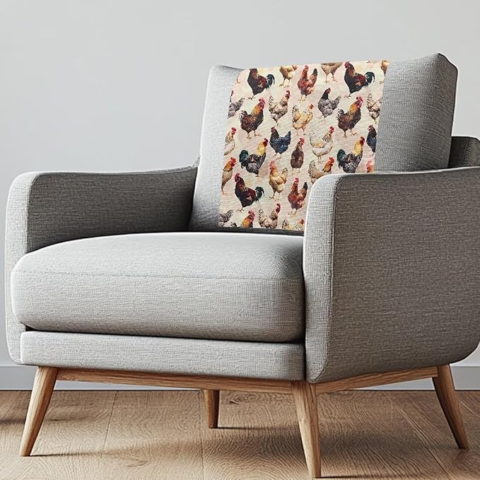 Rooster Headrest Cover for Sofa Recliner Washable Fabric Couch Slipcover by Unknown