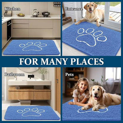 OLANLY Dog Door Mat for Muddy Paws 48x30, Paw Print Design, Absorbs Moisture - Image 8