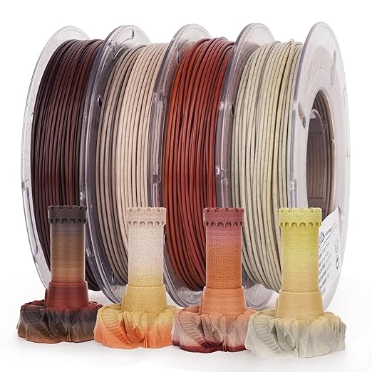 AMOLEN Marble PLA Filament 1.75mm Bundle, Rainbow Rock PLA 3D Printer Filament by AMOLEN