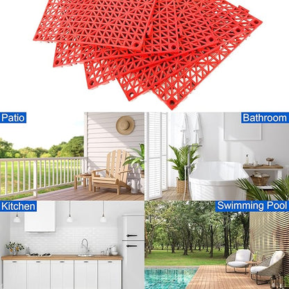 MYFAMIREA Modular Interlocking Cushion 12 Pack 11.8" x 11.8" Rubber Floor Tiles - Image 7