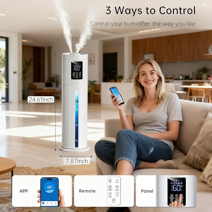 2.1Gal/8L Smart Humidifier Large Room, Top Fill Humidifiers - Image 4