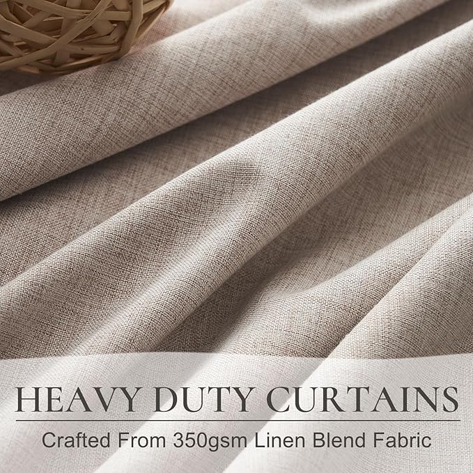 Black Out Linen Boho Curtains 63 Inch Long, Living/Bedroom Curtains 63 Inches - Image 5