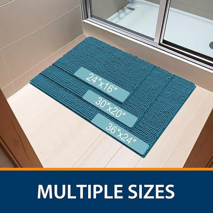 Smiry Luxury Chenille Bathroom Rugs 30x20, Extra Soft and Absorbent Shaggy Bath - Image 8