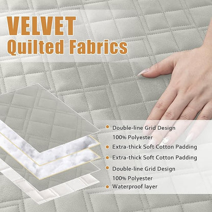 Arfntevss Waterproof Sectional Couch Covers L Shape Washable Velvet Sofa Cover - Image 3