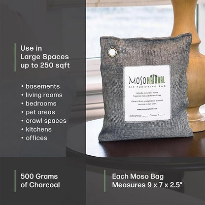 Moso Natural Air Purifying Bag 500g | Premium Bamboo Charcoal Odor Absorber - Image 3