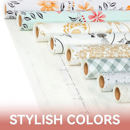 RAY STAR Shelf Liner, Non Adhesive Black Leaves Floral Cabinet Liner - Image 9