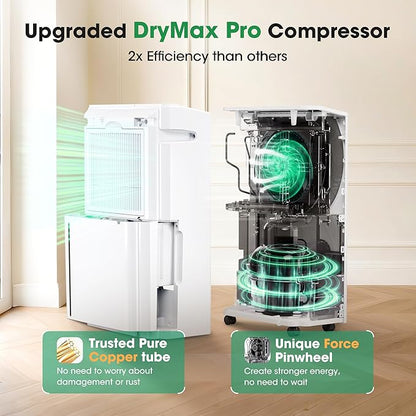 6, 500 Sq.Ft Dehumidifier with Drain Hose, 60 Pints Narrow Dehumidifiers - Image 2