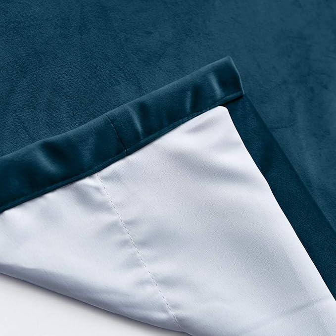ChadMade Blackout Lined Premium Velvet Curtain Midnight Blue 50Wx96L Inch - Image 5