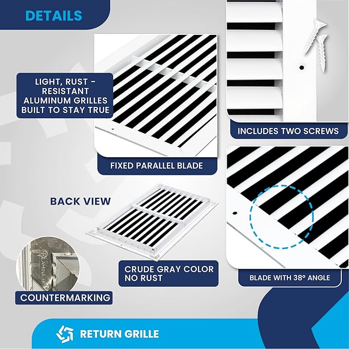 18x10 Inch Air Return Vent Cover Decorative – Premium Aluminum AC Vent Cover - Image 9
