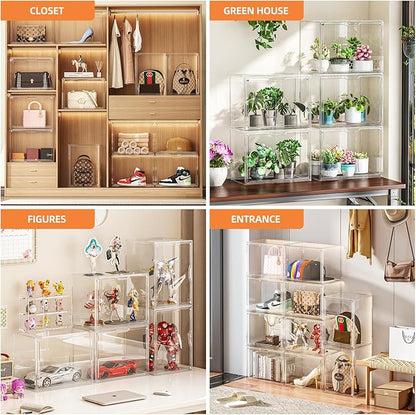 Clear Acrylic Display Case, Large Stackable Storage Bins Magnetic Attraction - Image 5