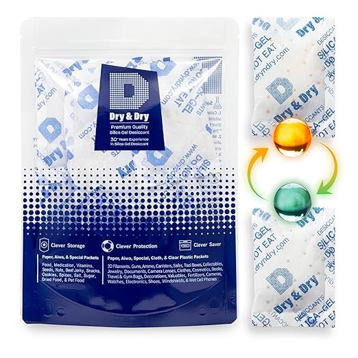 Dry & Dry Orange Indicating Silica Gel Packets Desiccants by DryDry