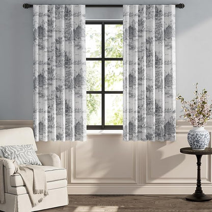 jinchan 95% Blackout Toile Curtains - Image 2