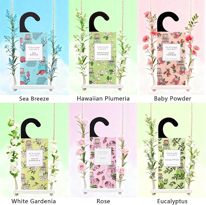 ROSE COTTAGE Large 12 Packs Sugar Grace Hanging Closet Deodorizer Air Freshener - Image 6
