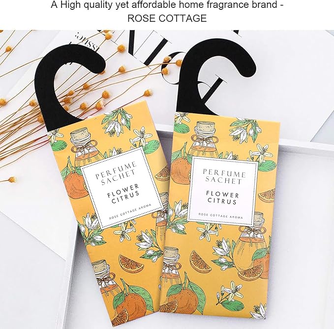 ROSE COTTAGE Large 12 Packs Flower Citrus Hanging Closet Air Freshener Scented - Image 7