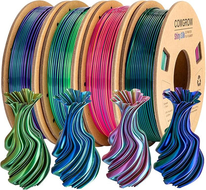 Comgrow Silk Shiny Rainbow Multi-Color 3D Printer Filament, Comgrow 3D Printing by Comgrow