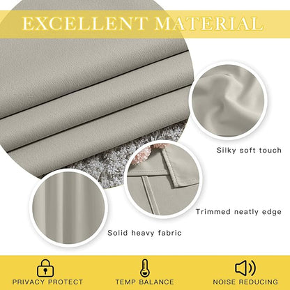 NICETOWN Blackout Sliding Glass Door Curtains, Room Darkening Thermal Insulated - Image 3